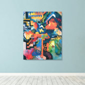 Auguste Macke - Hulde aan Bach Abstracte Moderne K Canvas Afdruk (Insitu (Houten vloer))