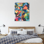 Auguste Macke - Hulde aan Bach Abstracte Moderne K Canvas Afdruk (Insitu (Slaapkamer))
