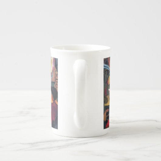 Auguste Macke - Russische balletdansers op podium Porselein Kop (Achterkant)