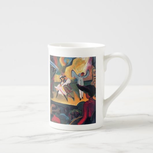 Auguste Macke - Russische balletdansers op podium Porselein Kop (Rechts)