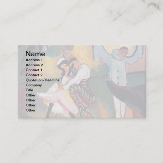 Auguste Macke - Russische balletdansers op podium Visitekaartje (Voorkant)