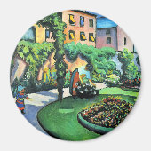 Auguste Macke - Tuinbeeld, populaire schilderij, Magneet (Voorkant)