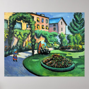 Auguste Macke - Tuinbeeld, populaire schilderij, Poster
