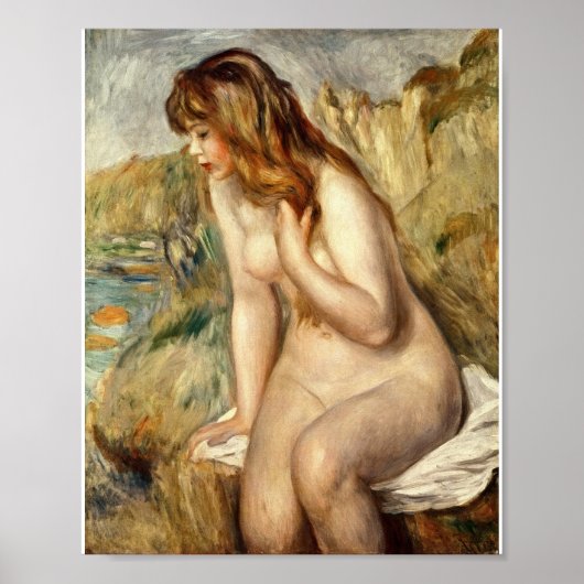 Auguste Renoir - Bather Seed on a Rock Poster (Voorkant)