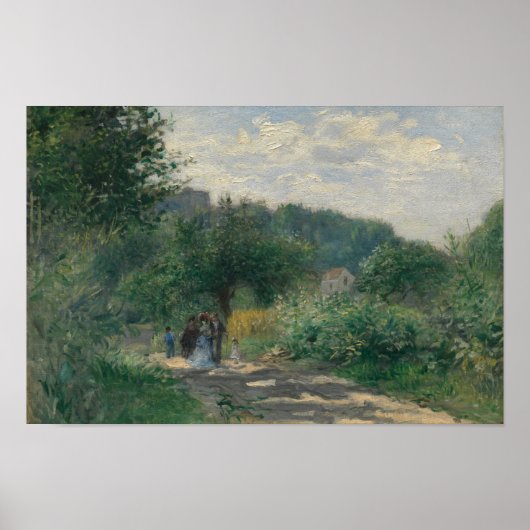 Auguste Renoir - Een weg in Louveciennes Poster (Voorkant)