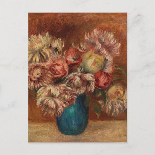  Auguste Renoir Flowers in een Groene Vase Briefkaart (Voorkant)