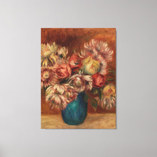  Auguste Renoir Flowers in een Groene Vase Canvas Afdruk
