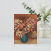  Auguste Renoir Flowers in een Groene Vase Feestdagenkaart (Staand voorkant)