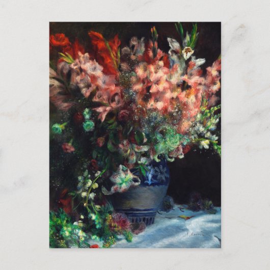 Auguste Renoir - Gladioli in een Vase Briefkaart (Voorkant)