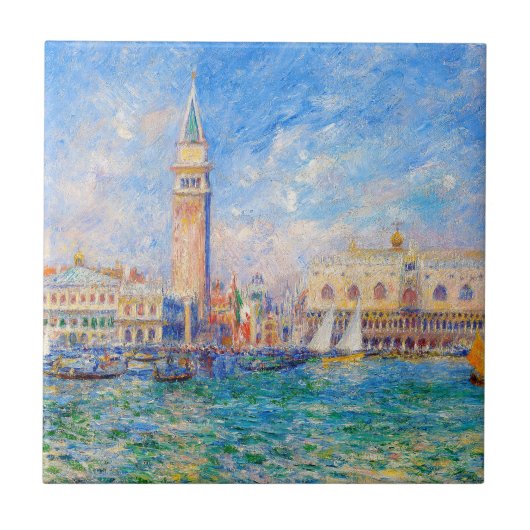 Auguste Renoir - het Doges Palace Venice Tegeltje (Voorkant)