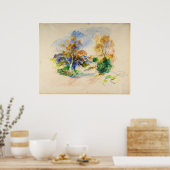 Auguste Renoir Landscape met een pad tussen bomen Poster (Keuken)