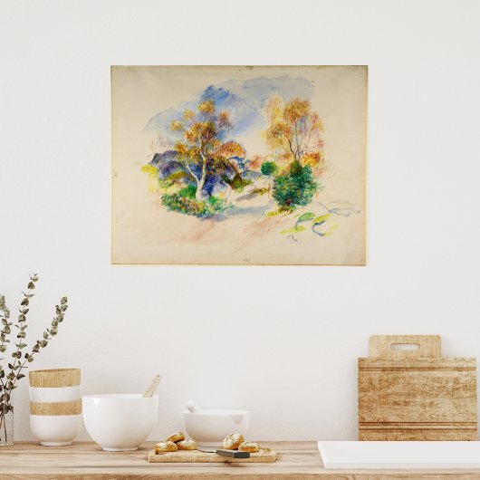 Auguste Renoir Landscape met een pad tussen bomen Poster (Keuken)