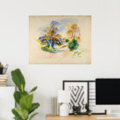 Auguste Renoir Landscape met een pad tussen bomen Poster (Thuiskantoor)