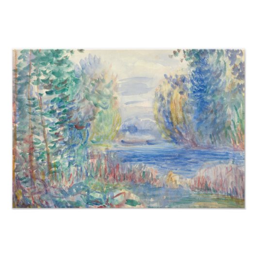 Auguste Renoir - Landschap van de rivier Foto Afdruk (Voorkant)