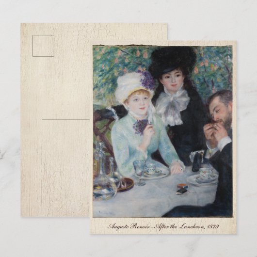 Auguste Renoir, na de Luncheon, 1879 Vintage Briefkaart (Voorkant / Achterkant)