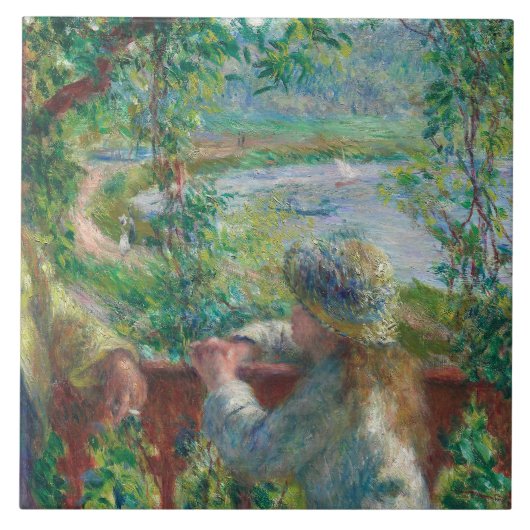 Auguste Renoir - nabij het meer Tegeltje (Voorkant)