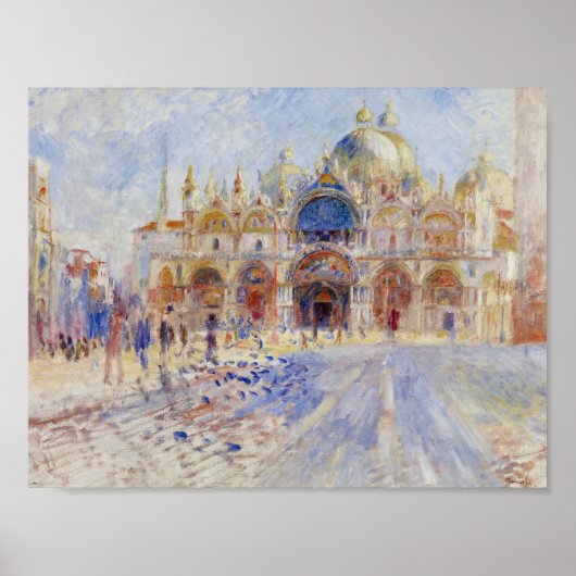 Auguste Renoir - Piazza San Marco, Venetië Poster (Voorkant)