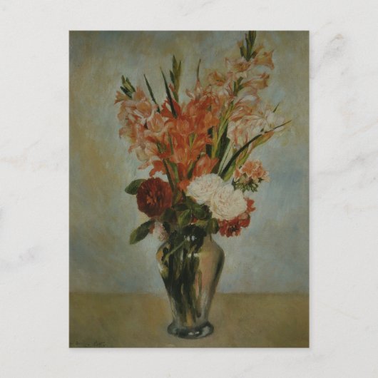  Auguste Renoir Pink Red Green Gladioli Feestdagenkaart (Voorkant)