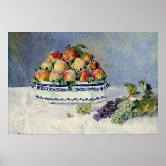Auguste Renoir -Still Life with Peaches and Grapes Poster (Voorkant)