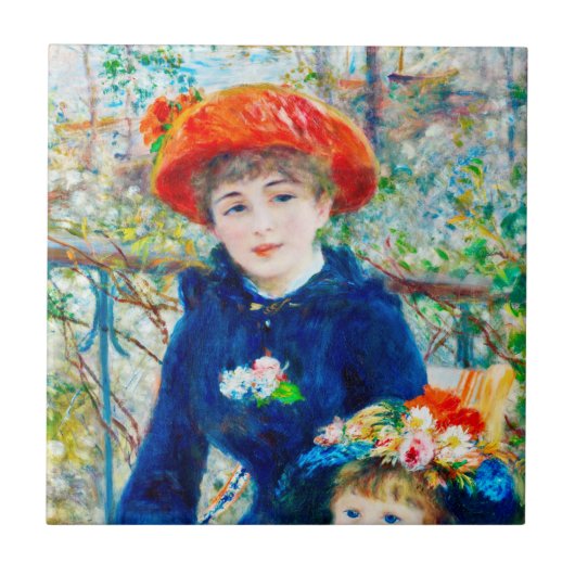 Auguste Renoir - Twee zussen Tegeltje (Voorkant)