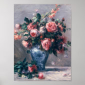 Auguste Renoir - Vase van Rozen Poster (Voorkant)