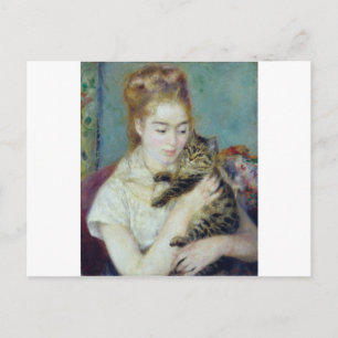 Auguste Renoir - Vrouw met een kat Briefkaart