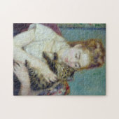 Auguste Renoir - Vrouw met een kat Legpuzzel (Horizontaal)