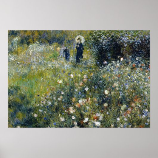 Auguste Renoir - Vrouw met een parasol in een tuin Poster (Voorkant)