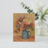  Auguste Renoir Yellow Pink Vase of Flowers Briefkaart (Staand voorkant)