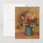  Auguste Renoir Yellow Pink Vase of Flowers Briefkaart (Voorkant / Achterkant)