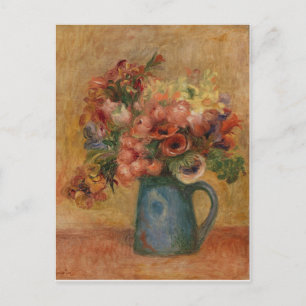 Auguste Renoir Yellow Pink Vase of Flowers Briefkaart