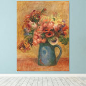  Auguste Renoir Yellow Pink Vase of Flowers Canvas Afdruk (Insitu (Houten vloer))