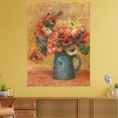 Auguste Renoir Yellow Pink Vase of Flowers Canvas Afdruk (Insitu (Woonkamer))