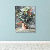  Auguste Renoir Yellow Pink Vase of Flowers Canvas Afdruk (Insitu (Houten vloer))