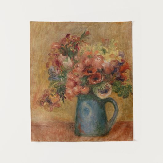  Auguste Renoir Yellow Pink Vase of Flowers Wandkleed (Voorkant)