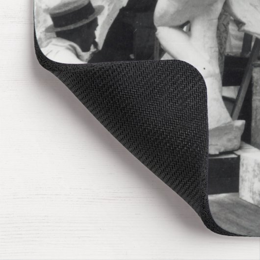 Auguste Rodin in in zijn studio in Parijs Muismat (Hoek)