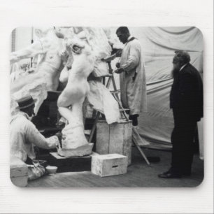 Auguste Rodin in in zijn studio in Parijs Muismat