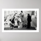 Auguste Rodin in in zijn studio in Parijs Poster (Voorkant)