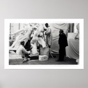 Auguste Rodin in in zijn studio in Parijs Poster