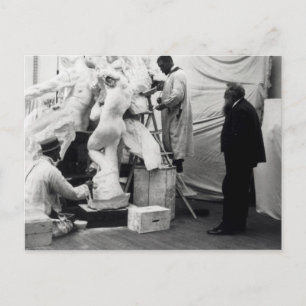Auguste Rodin in zijn studio van Parijs Briefkaart