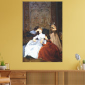 Auguste Toulmouche - La Fiancée Hésitante, (1866) Canvas Afdruk (Insitu (Woonkamer))