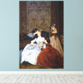 Auguste Toulmouche - La Fiancée Hésitante, (1866) Canvas Afdruk (Insitu (Houten vloer))