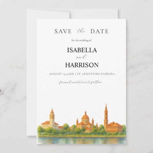Augustine Skyline Save the Date-sjabloon Kaart (Voorkant)