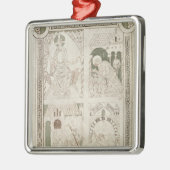 Augustinus in de Feet van Christus & Scribe Metalen Ornament (Links)