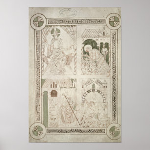 Augustinus in de Feet van Christus & Scribe Poster