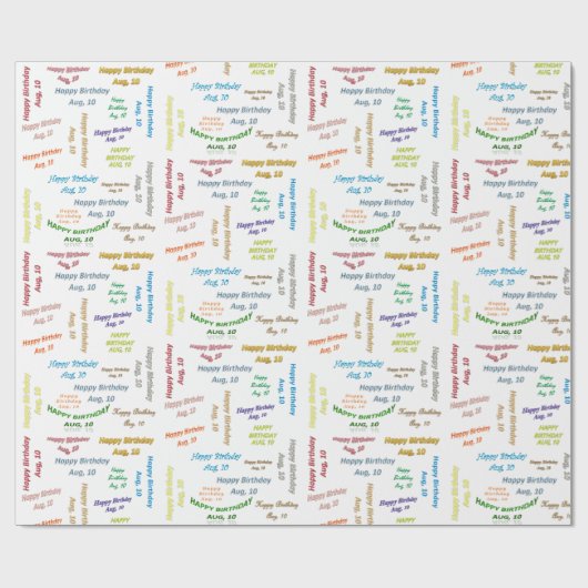 Augustus, 10-jarige cadeaupapier (Vlak)