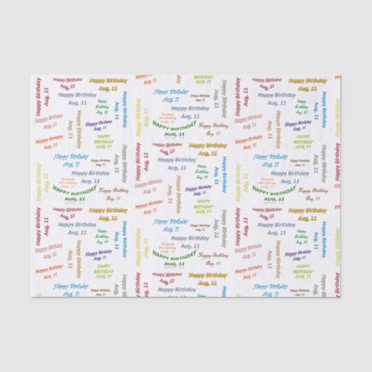 Augustus, 11-jarig Weefselpapier Tissuepapier (Voorkant)