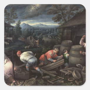 augustus 1595-1600 vierkante sticker