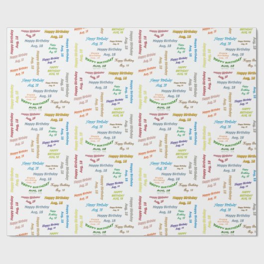 Augustus, 18-jarige cadeaupapier (Vlak)