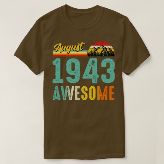 augustus 1943 Verjaardagscadeau Shirt Vintage augu (Design voorkant)